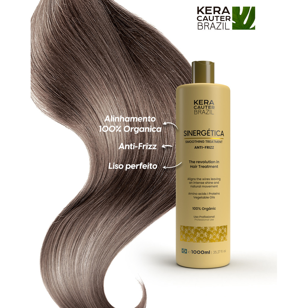 Escova Sinergetica Anti-Frizz Organica Kera Cauter Brazil 1L