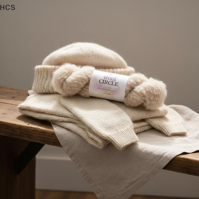 HCS Círculo De Lã Fio De Cor Sólida Tecido À Mão DIY Cachecol Chapéu Suéter Médio Thi Merino Macio E Confortável Fofo HC