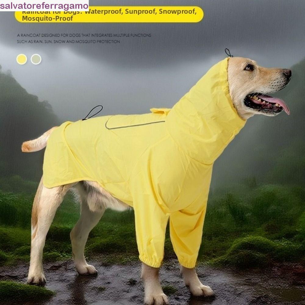 Jaqueta De Chuva Para Cães SALVATOREFERRAGAMO , Capa Reflexiva À Prova D'água Com Capuz Gola Alta