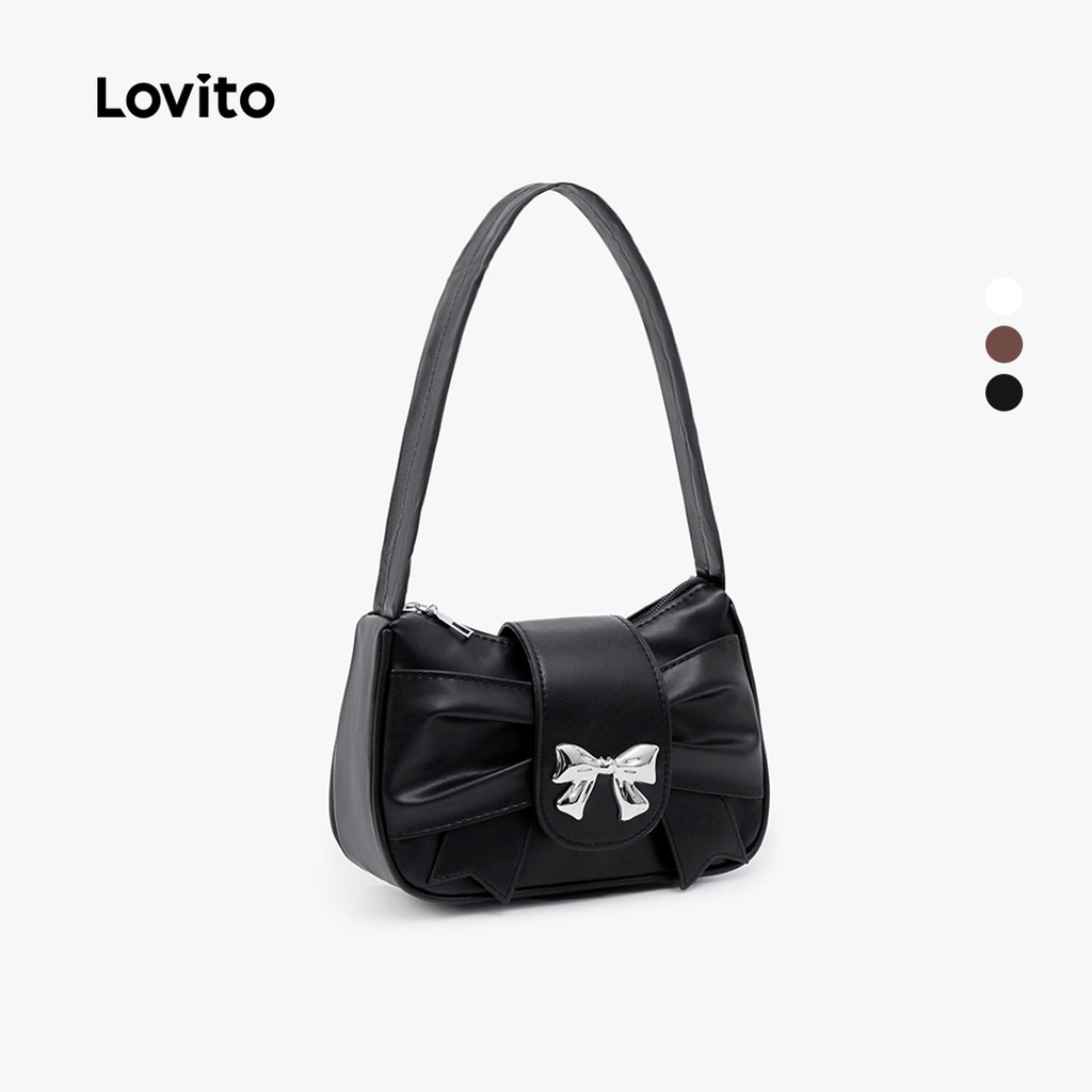 Lovito Bolsa De Ombro Pequena Casual Com Laço Modelo 2026 Nova Coleção Feminina LFA110085 em Oferta na Shopee