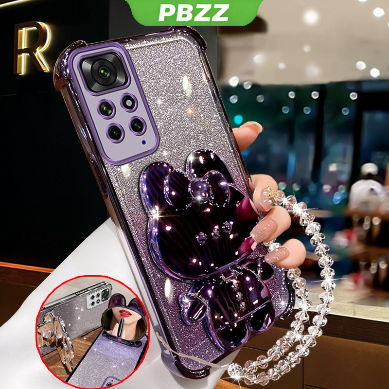 Capa for redmi note 11 4g 11s pro 5g De Telefone Softcase À Prova De Choque Novo design Espelho De Maquiagem De Coelho