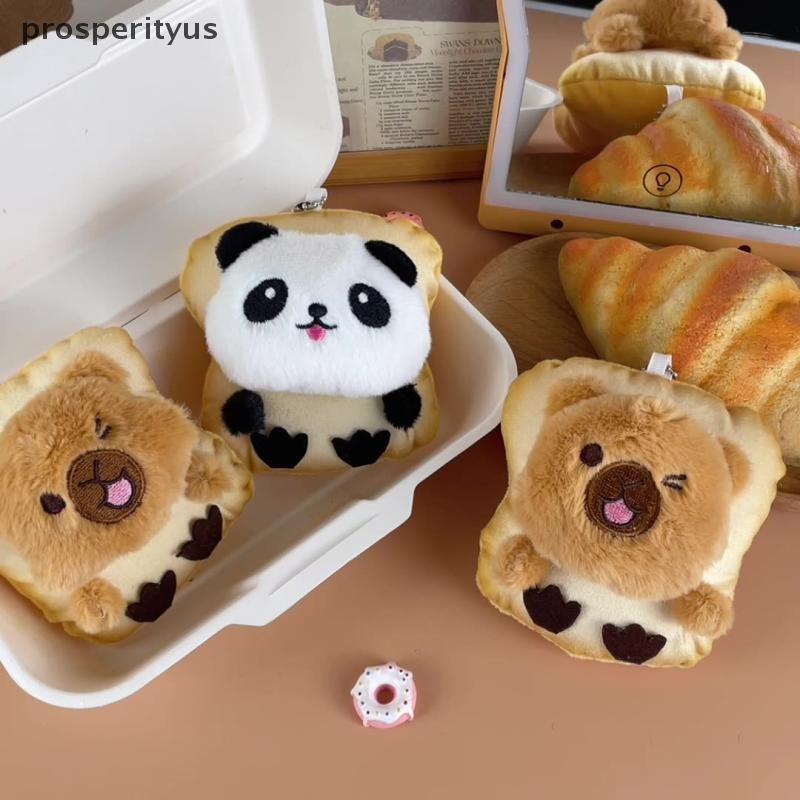 [prosperityus] 1 Peça Novo Pão Torrado Fofo Panda Tampala Bolsa De Brinquedo De Pelúcia Pingente Lanche Boneca Chaveiro