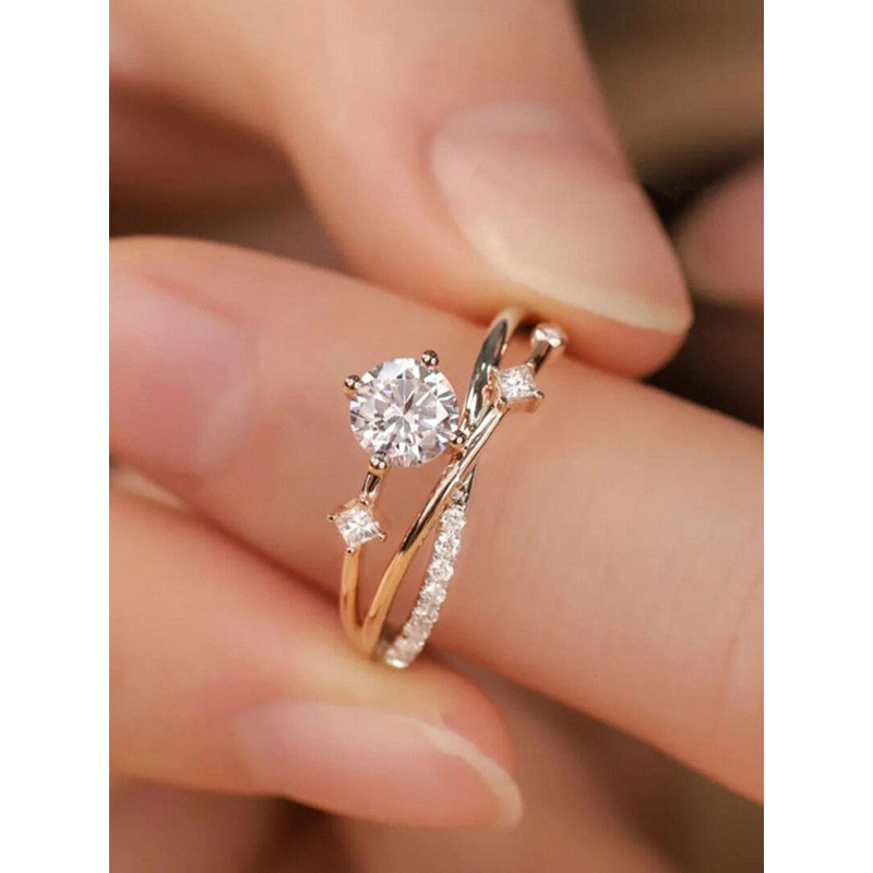 Famoso universo planeta pista piscando anel de diamante luz garfo Design exclusivo anel de diamante índice dedo proposta