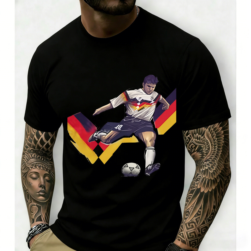 Camisa De Futebol Alemanha, Estilo 90s, Branco, Com Logotipo, Para Jogos e Treinos