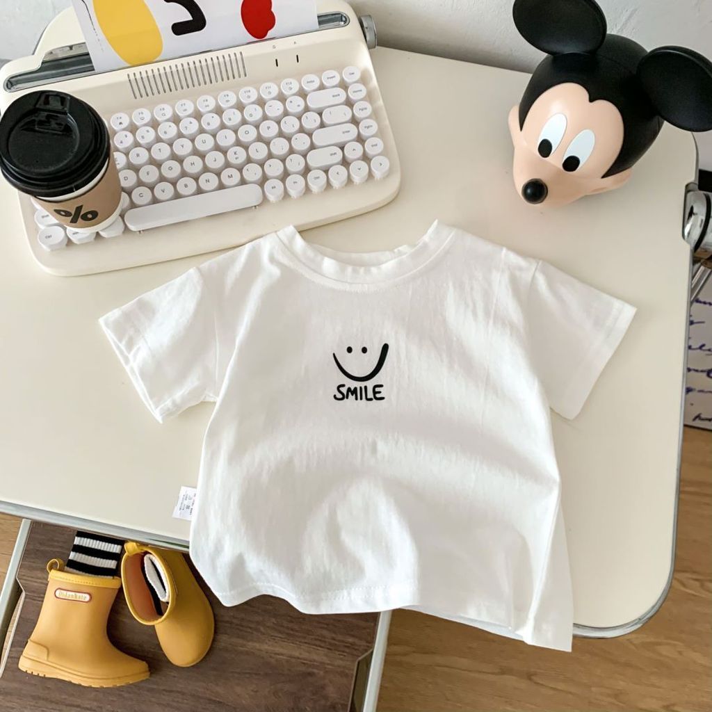 100% algodão meninos meninas camiseta de manga curta crianças solta versão coreana verão bebê roupas infantis bebê All-M