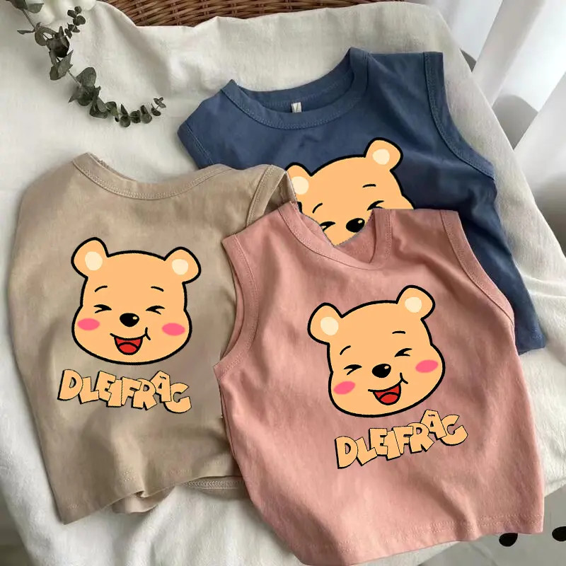 Meninos meninas verão roupas infantis sem mangas camiseta crianças meninos bebê puro algodão pequeno colete médio pequen