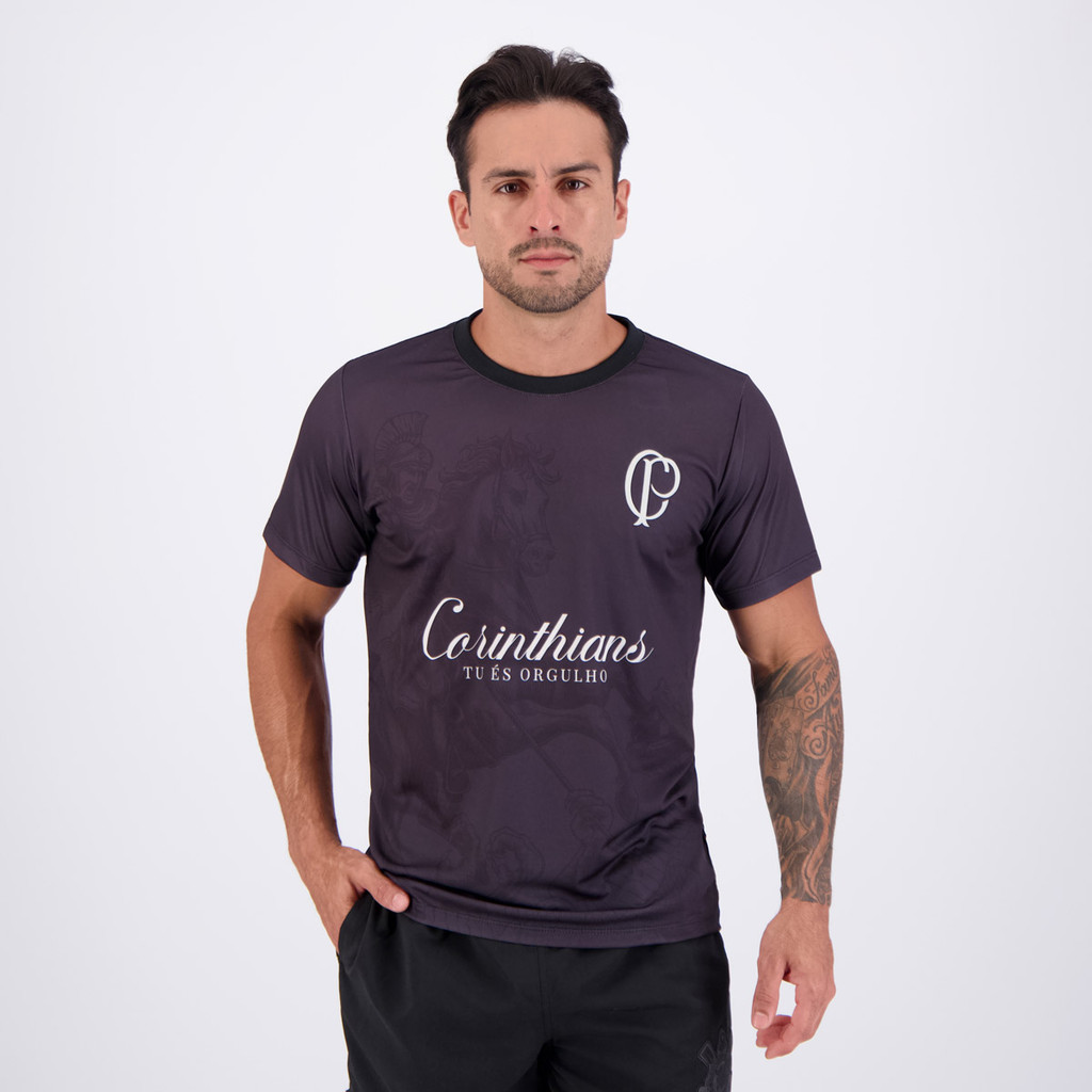 Camisa Corinthians Guerreiro Preta em Oferta na Shopee