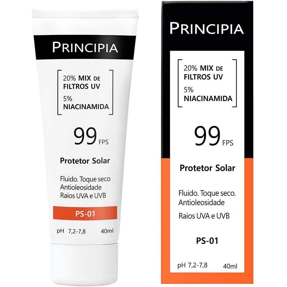 Protetor Solar Principia 20% Mix de Filtros UV + 5% Niacinamida FPS99 PS-01 40ml