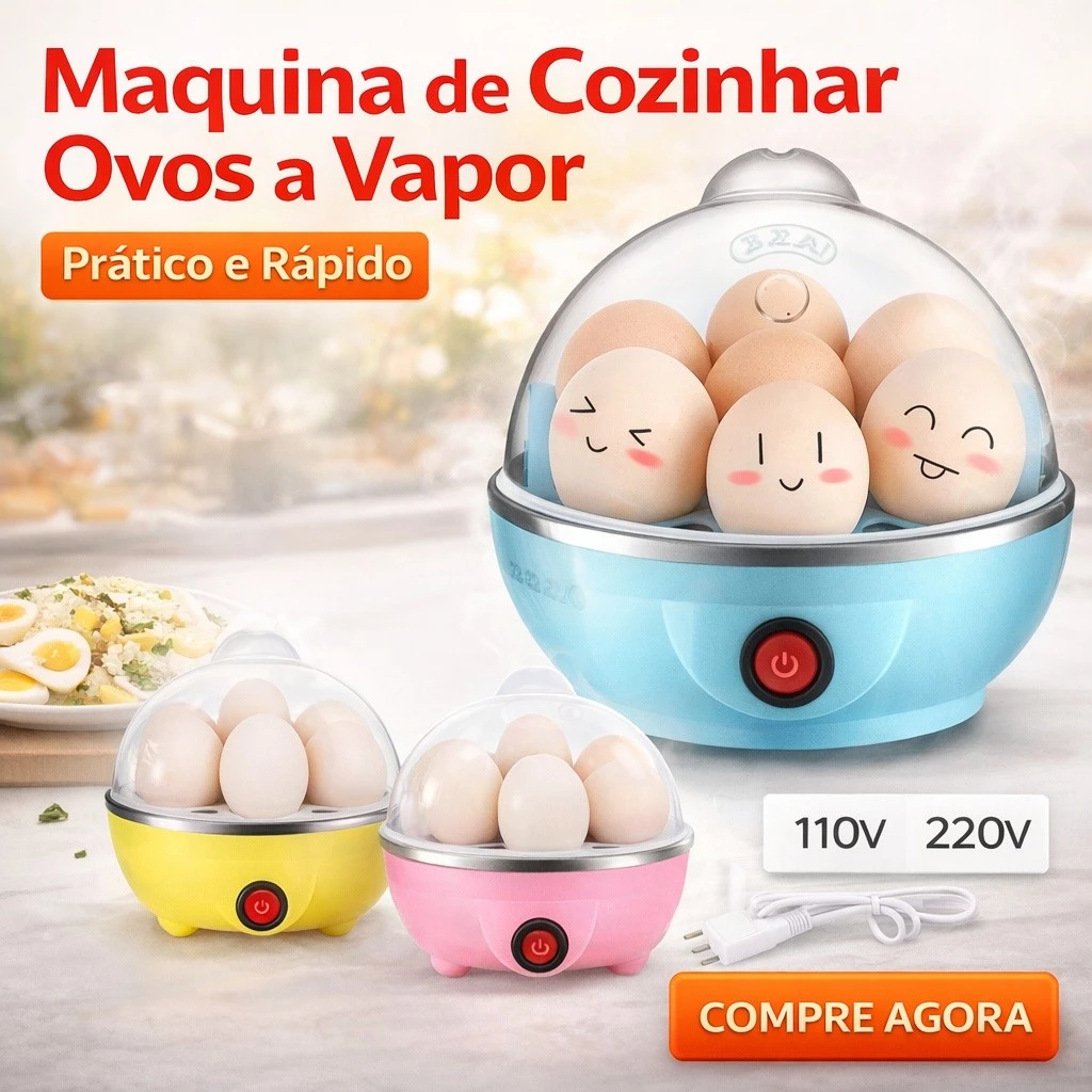 Maquina Eletrica Cozedor De Ovos No Vapor Egg Cooker 110v e 220v Envio Imediato!!! — imagem 1