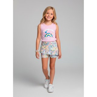 Conjunto Infantil Regata Menina Rainbows Rosa Bebê 0404 - Laluna em Oferta na Shopee