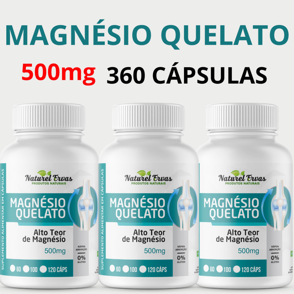 Magnésio Quelato 120 Cápsulas – Suplemento Mineral com Alta Absorção em Oferta na Shopee