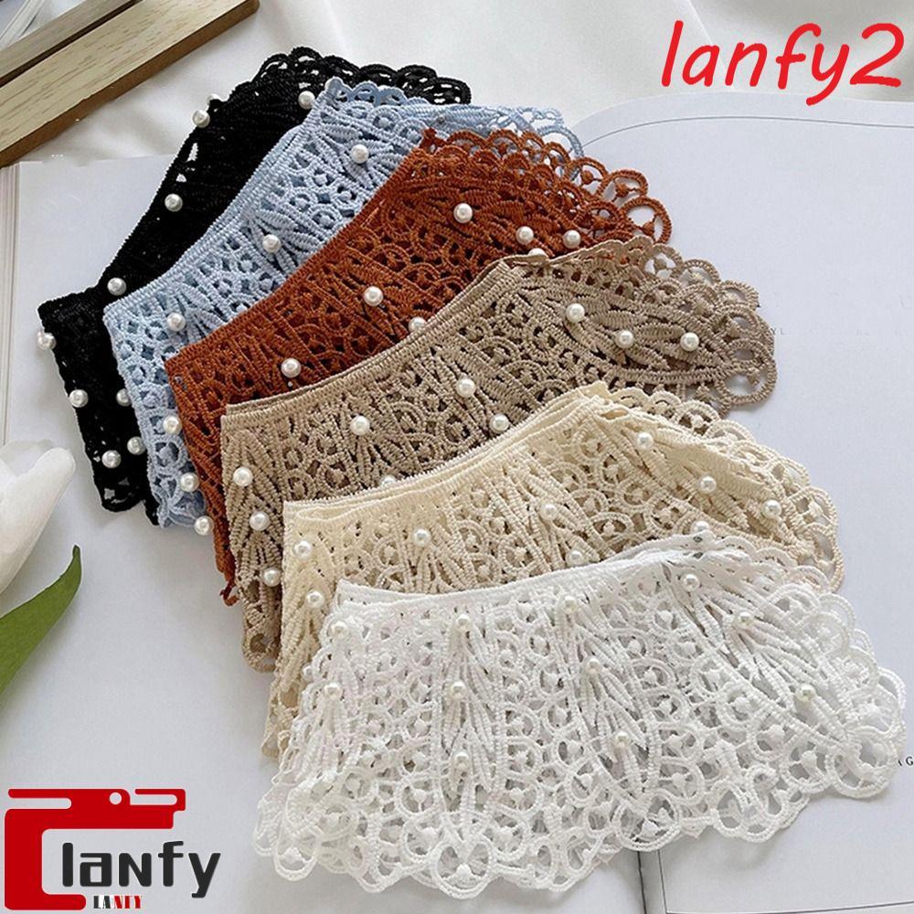 LANFY Colar Falso De Renda , De Boneca De Pérola Decoração Camisa , Vestido Decorativo Xale De Ombro