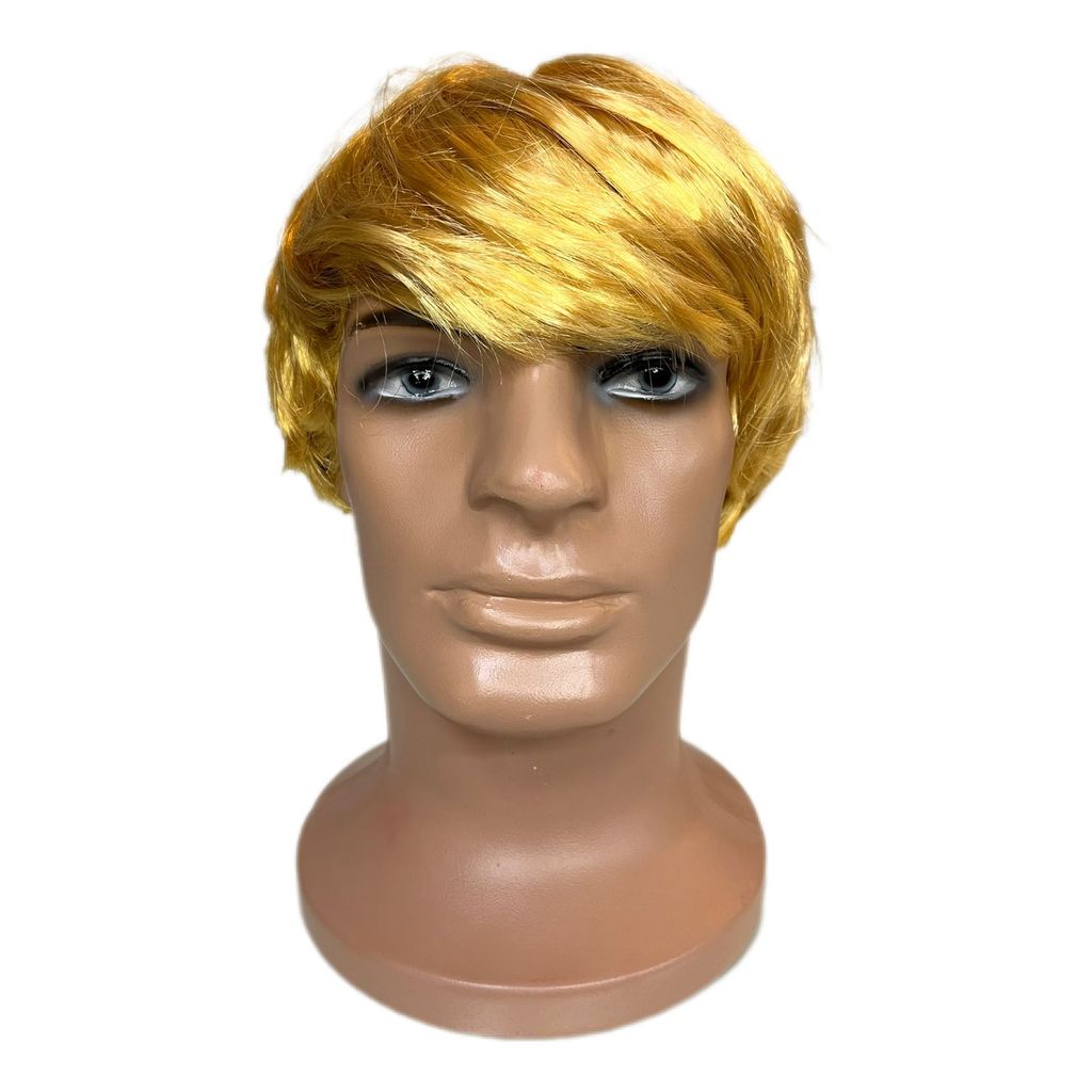 Peruca Masculina Preta Loira Castanha Cabelo Fantasia Cosplay Carnaval