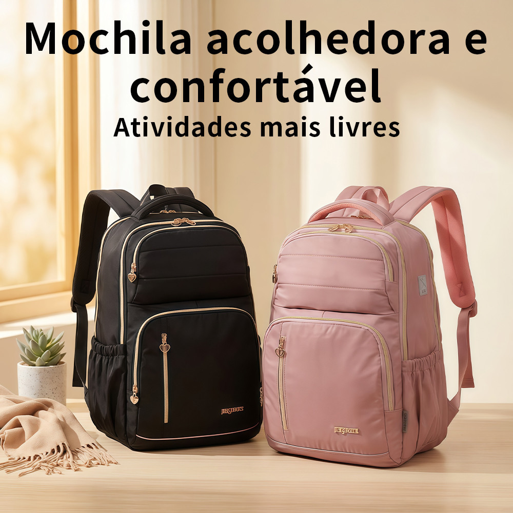 Mochila de viagem resistente sacos ombro, impermeável Escolar grande capacidade laptop conforto não puxar ombro em Oferta na Shopee