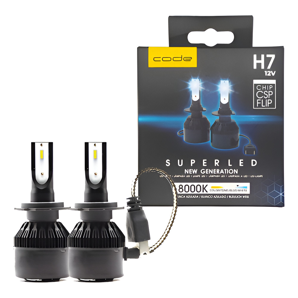 Par Super Led H7 8000k 02 Pcs Efeito Xenon Lâmpada automotiva em Oferta na Shopee