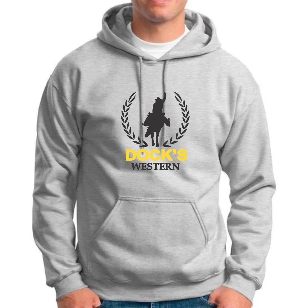 Moletom Country Dock´s Western Cowboy  Sertanejo  Blusa de Frio Canguru com Capuz e Bolsos