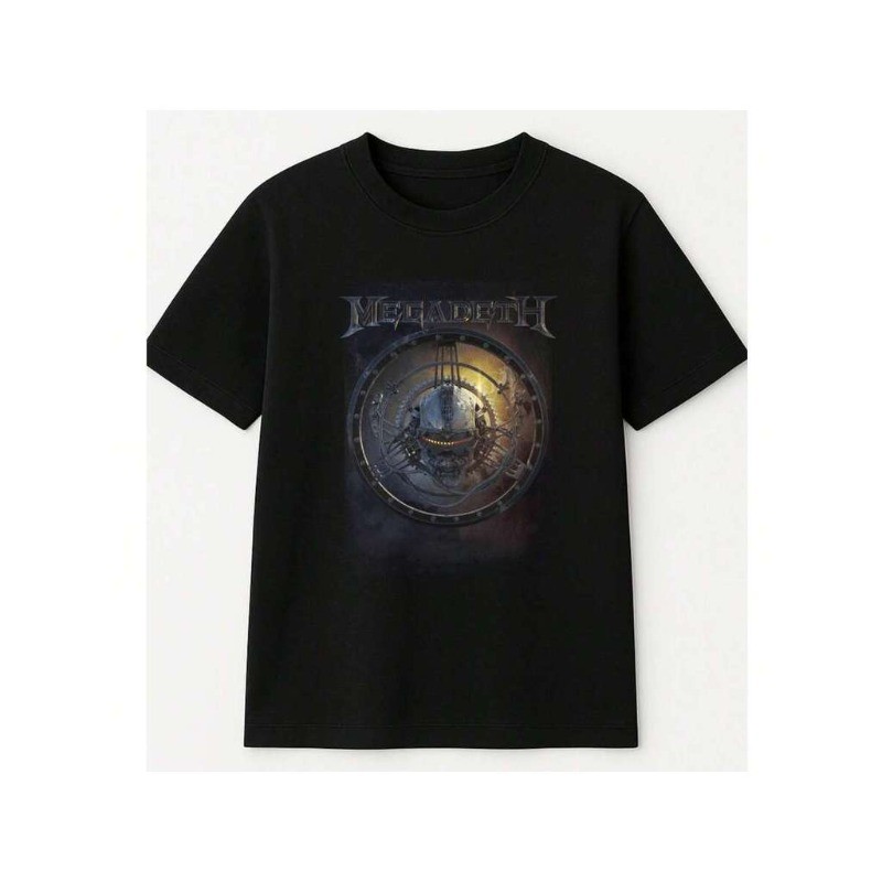 Camiseta Rock Preta Megadeth Logo Unissex 100% Algodão Lançamento Especial para Roqueiros