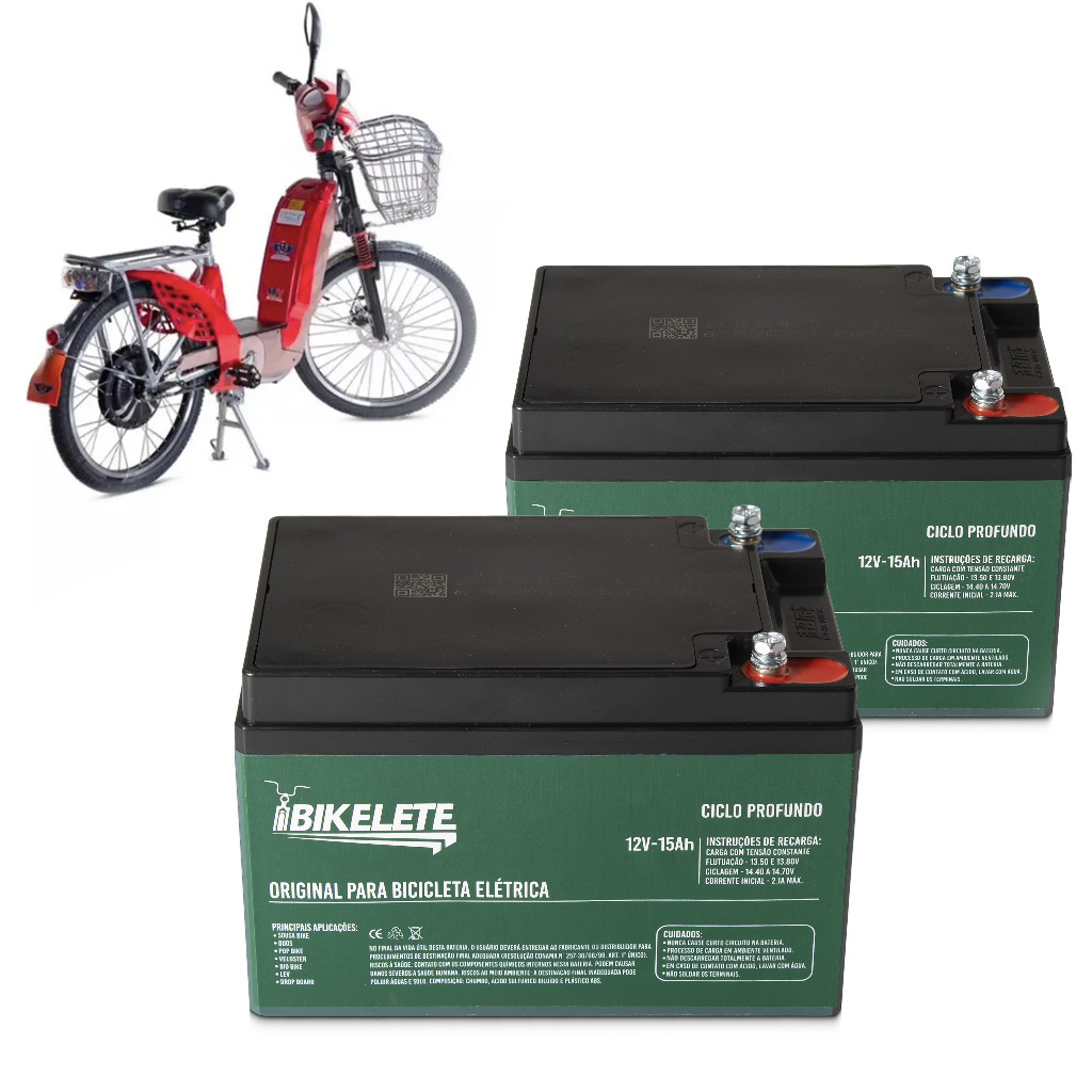 Baterias 2 Kit wide 12v 15ah Bicicleta Elétrica