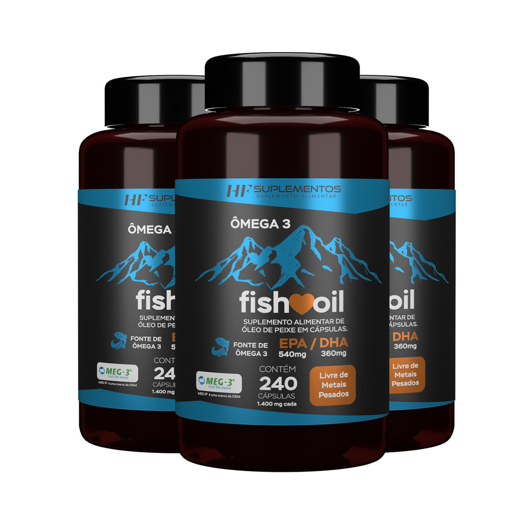 3X ÔMEGA 3 MEG-3 FISH OIL 240CAPS HF SUPLEMENTOS