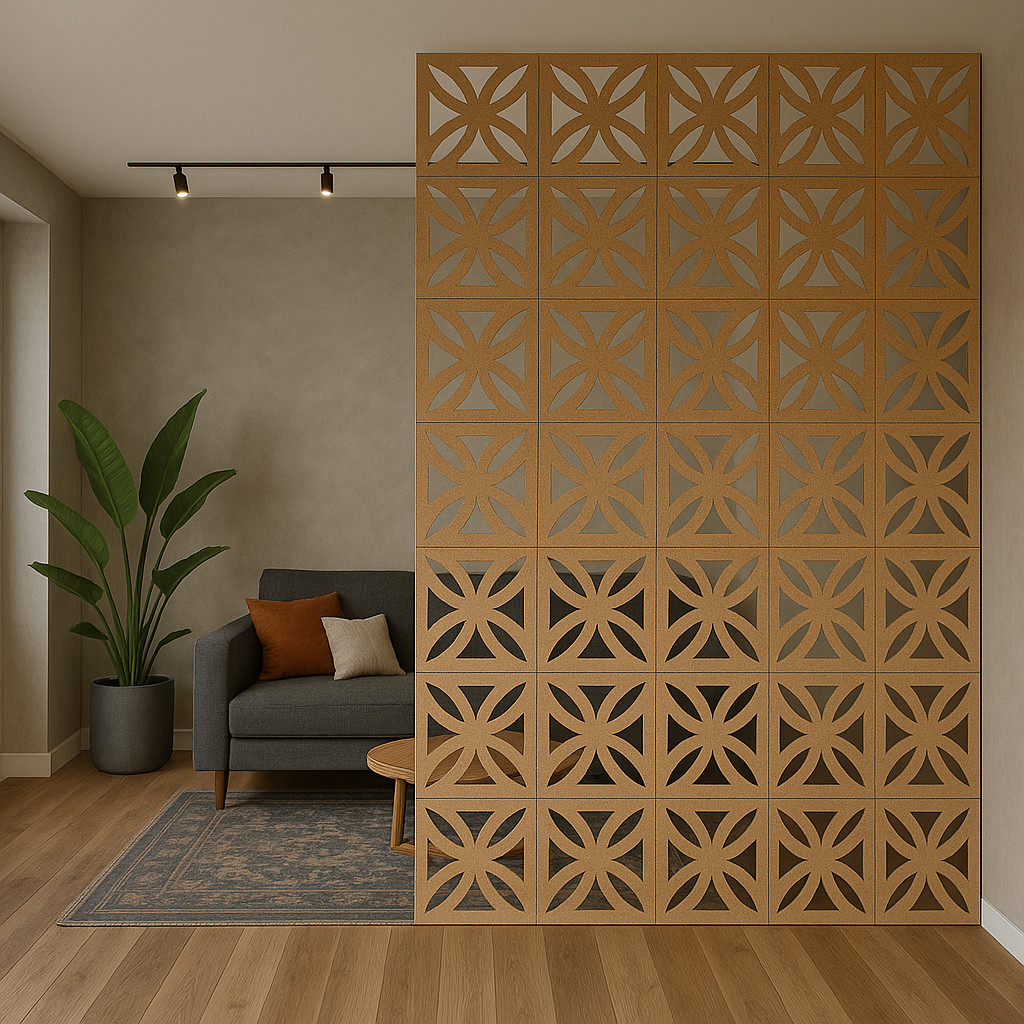 24 Placas Mdf Vazado Cobogó Divisória Biombo Decorativo