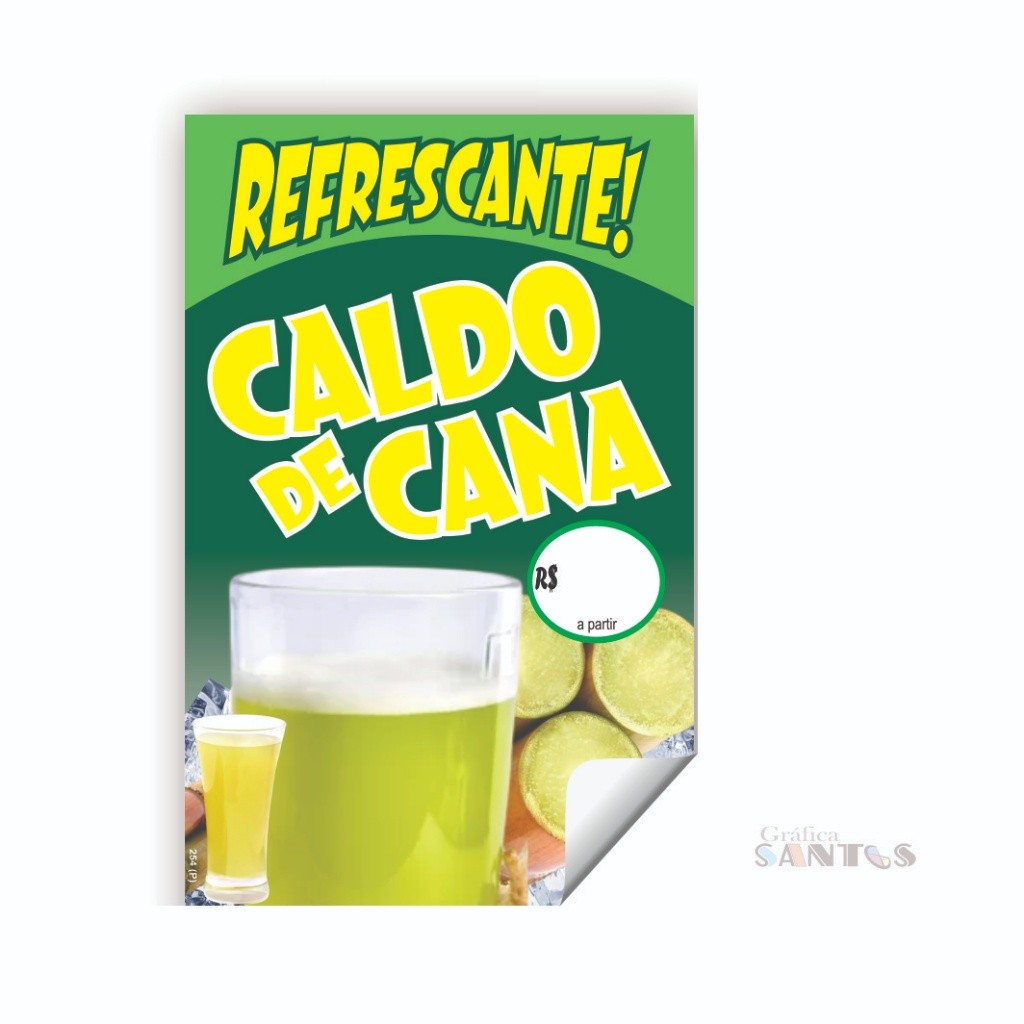 Adesivo/Cartaz pronto tema: Caldo de Cana CTZ 254 Arte Pronta em Oferta na Shopee
