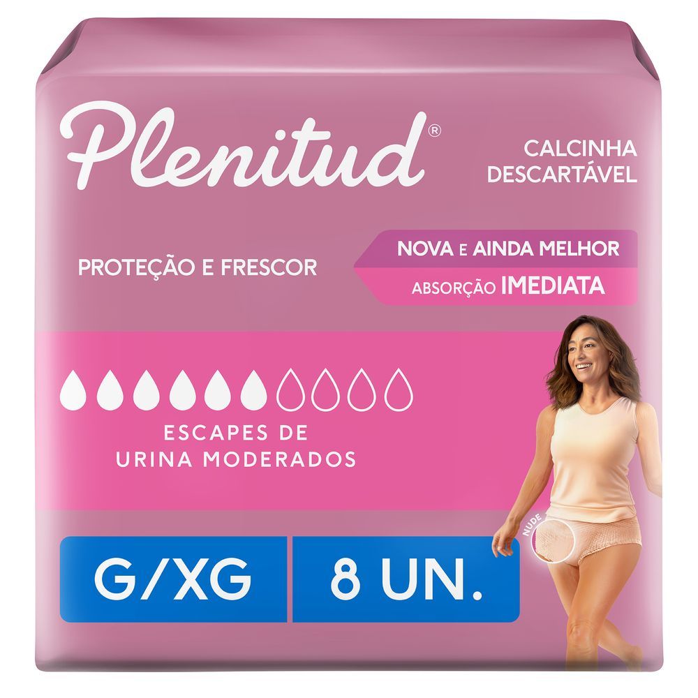 Roupa Íntima Plenitud Femme G/XG - 8 Unidades