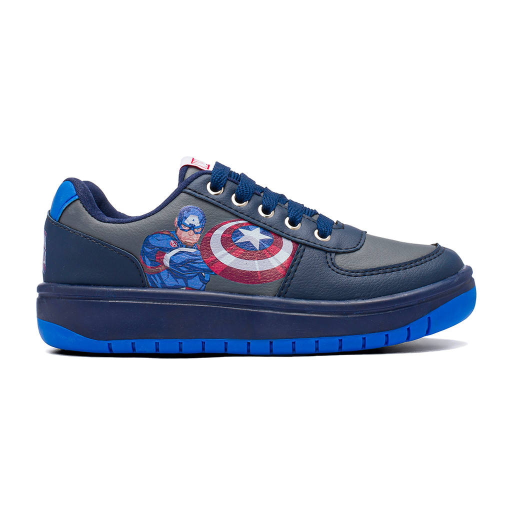 Tênis Infantil Masculino Capitão América Marvel Azul Antiderrapante em Oferta na Shopee