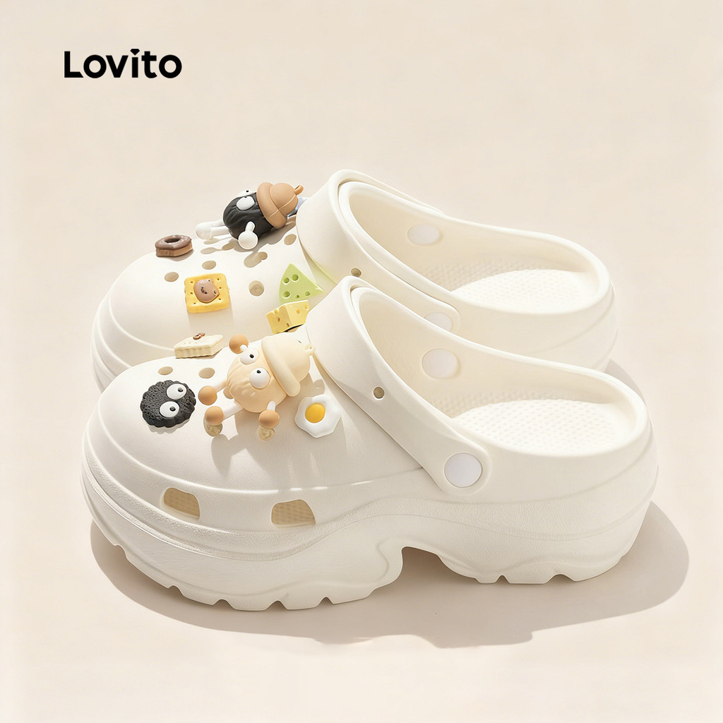 Lovito  Sandálias Planas Casuais para Mulheres. LFA109053 em Oferta na Shopee