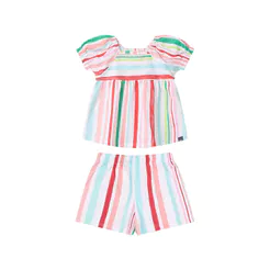 Conjunto Curto Listrado Menina Marisol