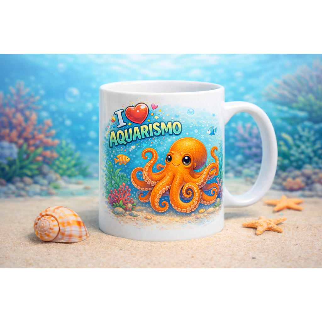Caneca Personalizada Aquarismo | Aquário Doce e Salgado Marinho | Presente Hobby