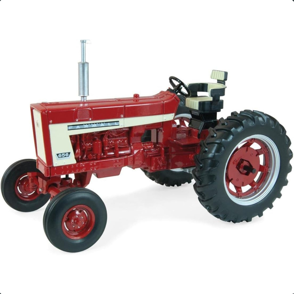Miniatura Trator Case IH Farmall 656 Wide Front 1/16 ERTL Metal Diecast Colecionador