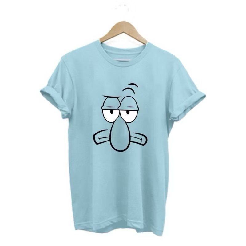 Camisa Unissex Lula Molusco Desenho Bob Esponja Animado Camisa Feminina E Camiseta Masculina 100% Algodão