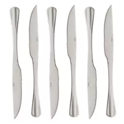 6 Facas para Churrasco Lyor Positano de Aço Inox 23cm