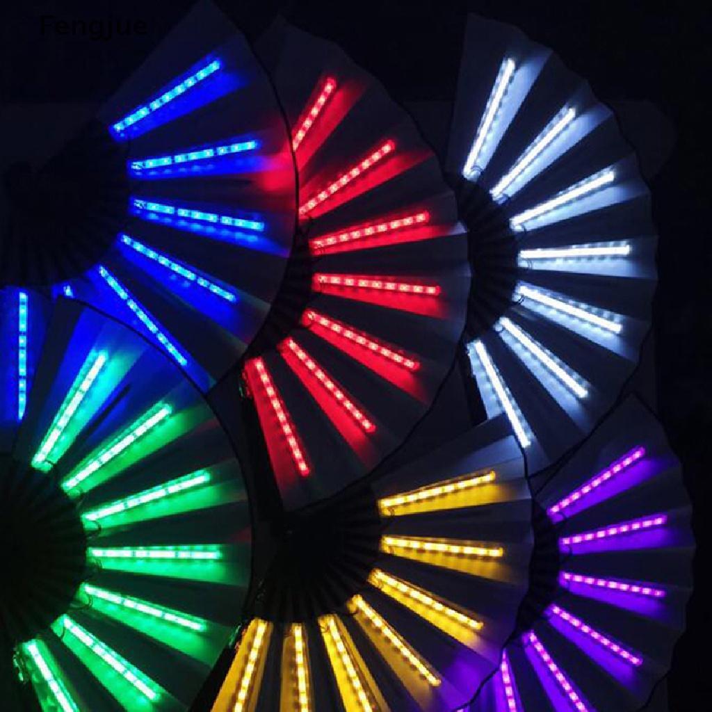 Leque com luzes LED leque dobrável para festas adereço para criar um ambiente festivo de carnaval