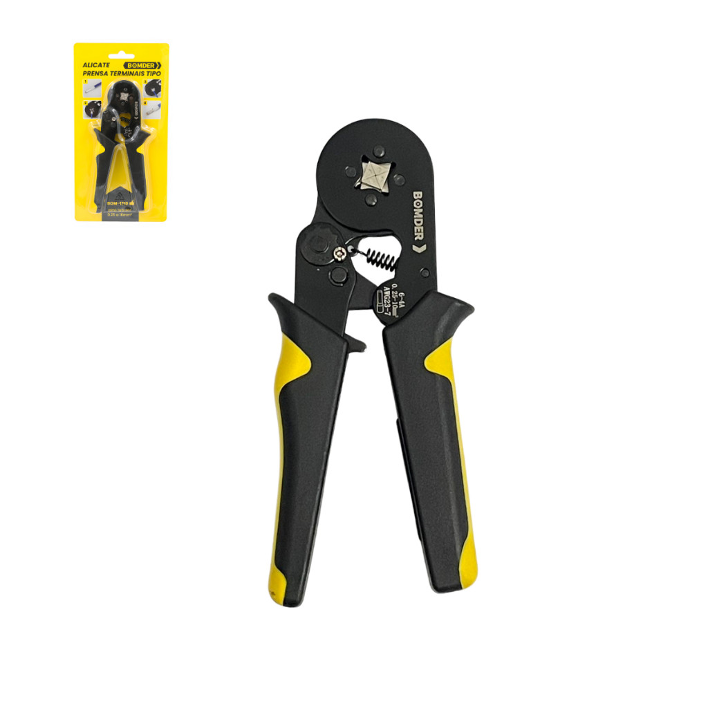 Alicate Crimpar Prensa Catraca Ajustável Trava Segurança Terminal Ilhos Tubular Profissional em Oferta na Shopee