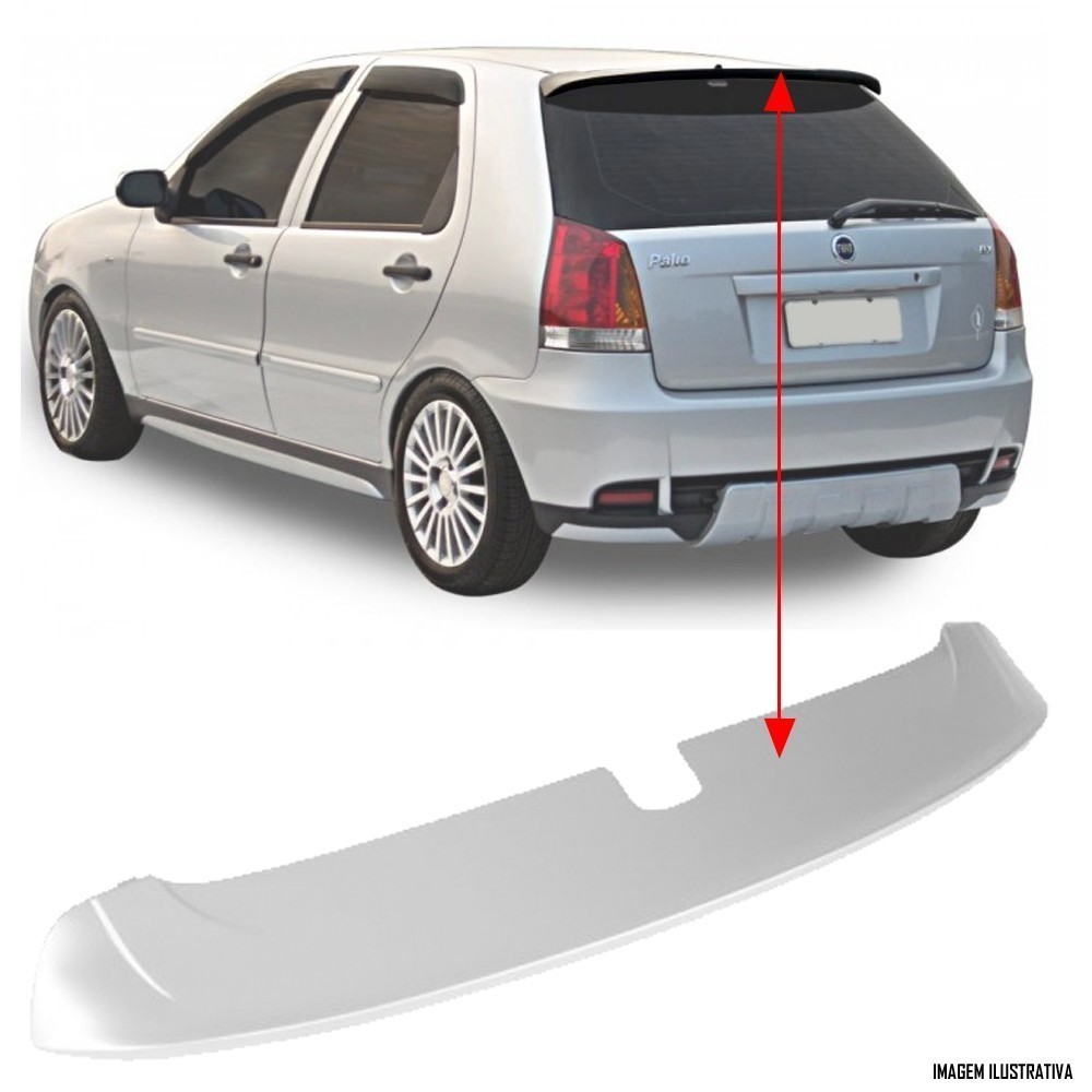 Aerofólio TG Poli Fiat Palio 3ª Geração 2004 à 2015 2 e 4 Portas Sem LED Prata Aluminium