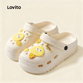 Lovito  Sandálias Planas Casuais com Colorblock para Mulheres LFA106043 em Oferta na Shopee