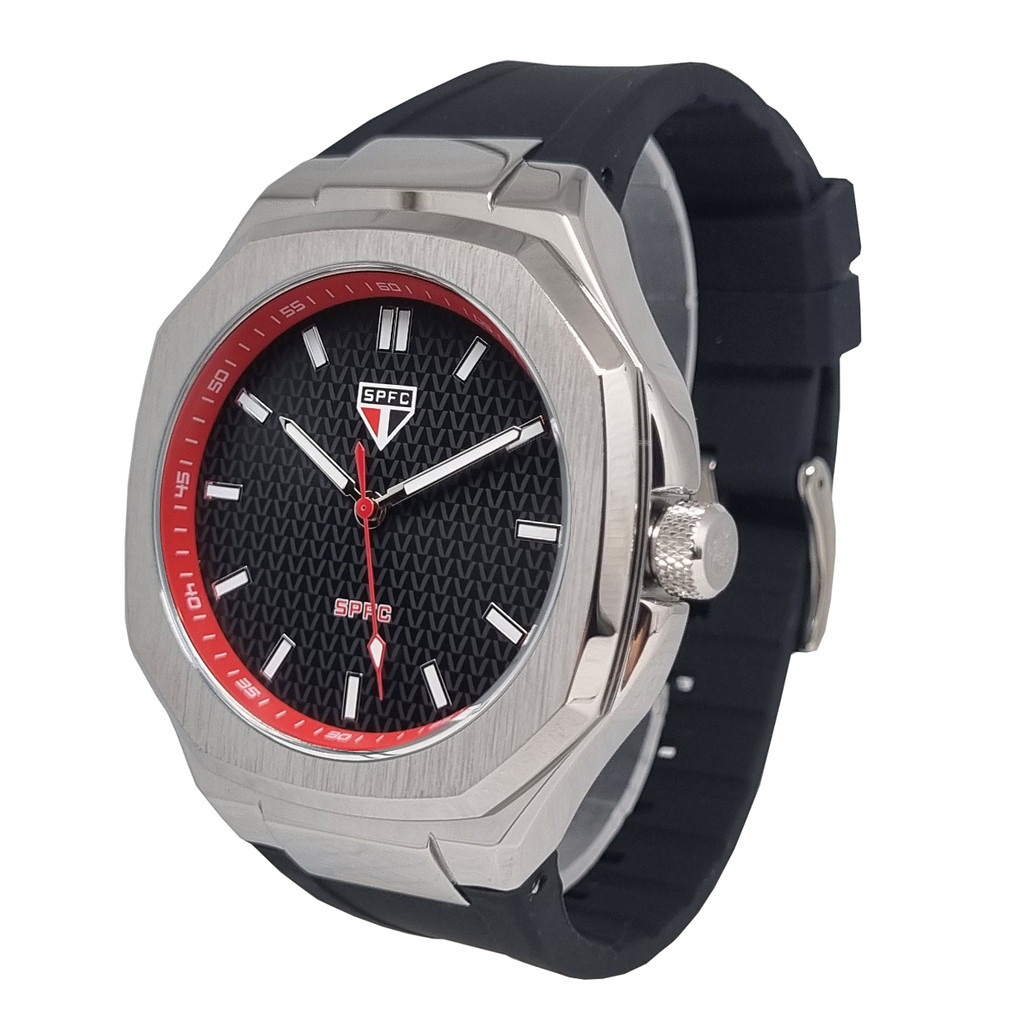 Relógio Oficial São Paulo FC Pulseira Preta  SPFC-007-1