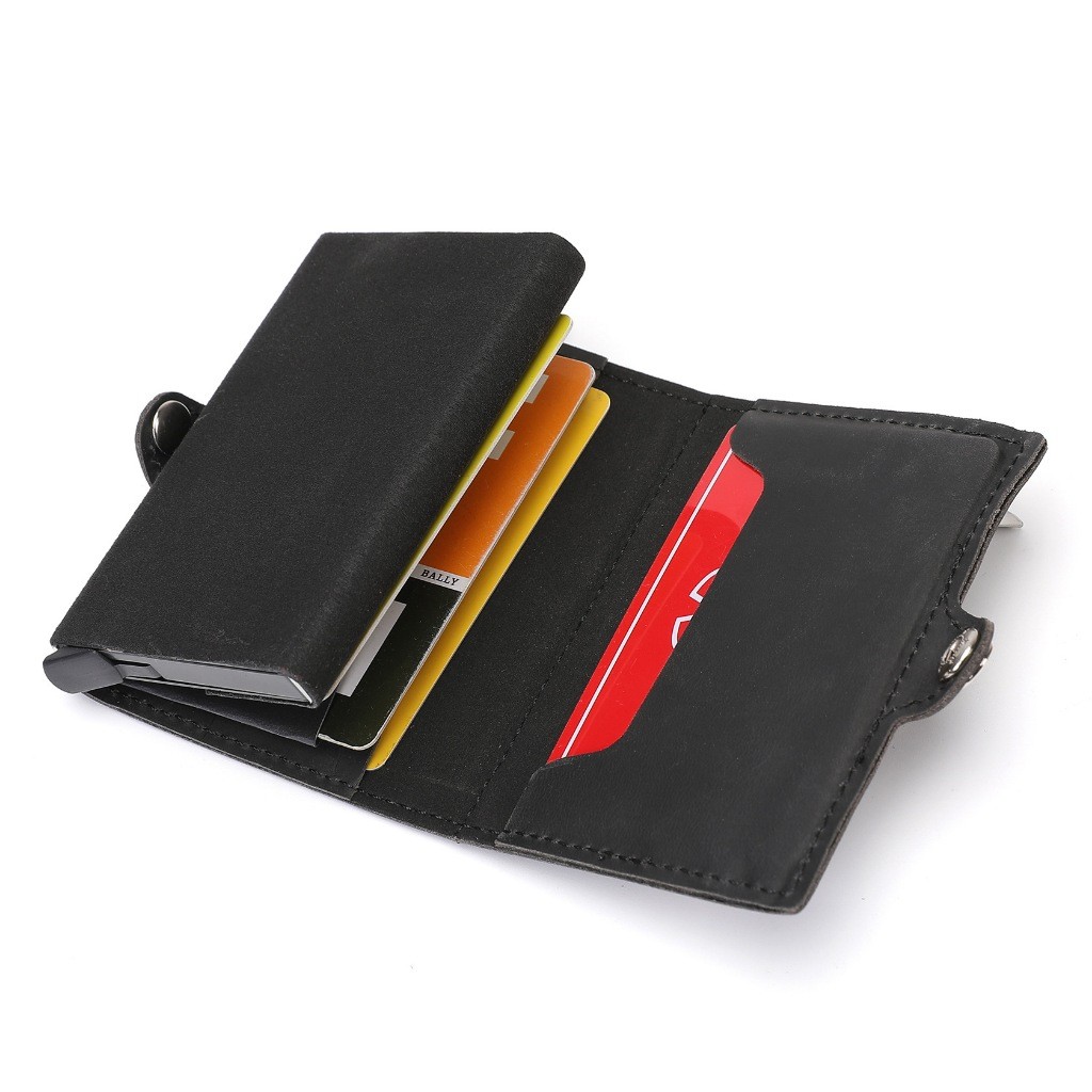 Carteira Masculina Slim com Bloqueio Anti furto Porta Cartão RFID