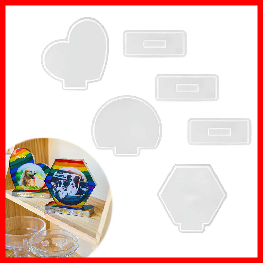 3/6 Peças molde de fundição de resina epóxi para decoração de casa reutilizáveis, moldes de resina de moldura 3D