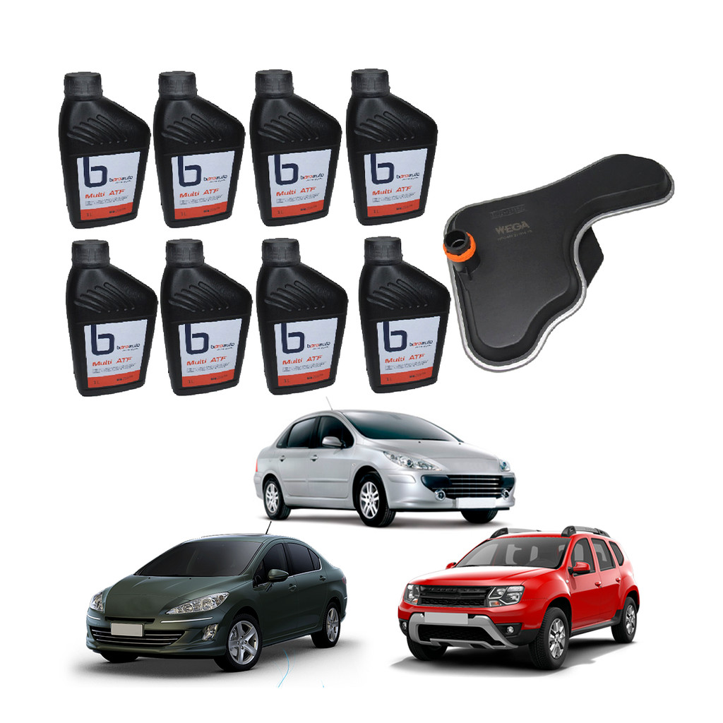 8 Litros Fluido Câmbio Automático Dexron VI + Filtro AL4 DP0 AT8 Renault Peugeot Citroën Sintético
