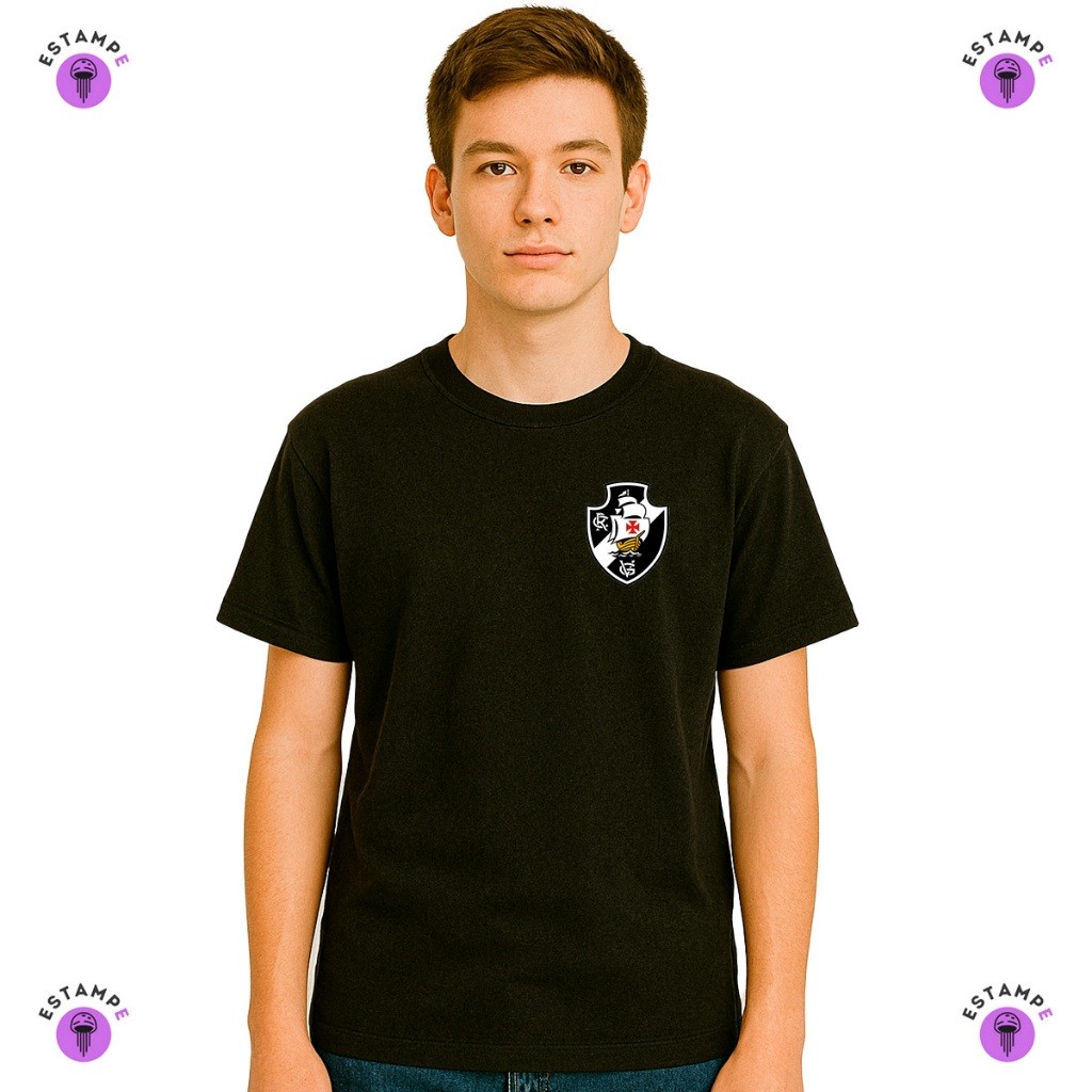 Camisa Camiseta Infantil Futebol Vasco Da Gama Blusa 100% Algodão Premium Unissex Menino Menina