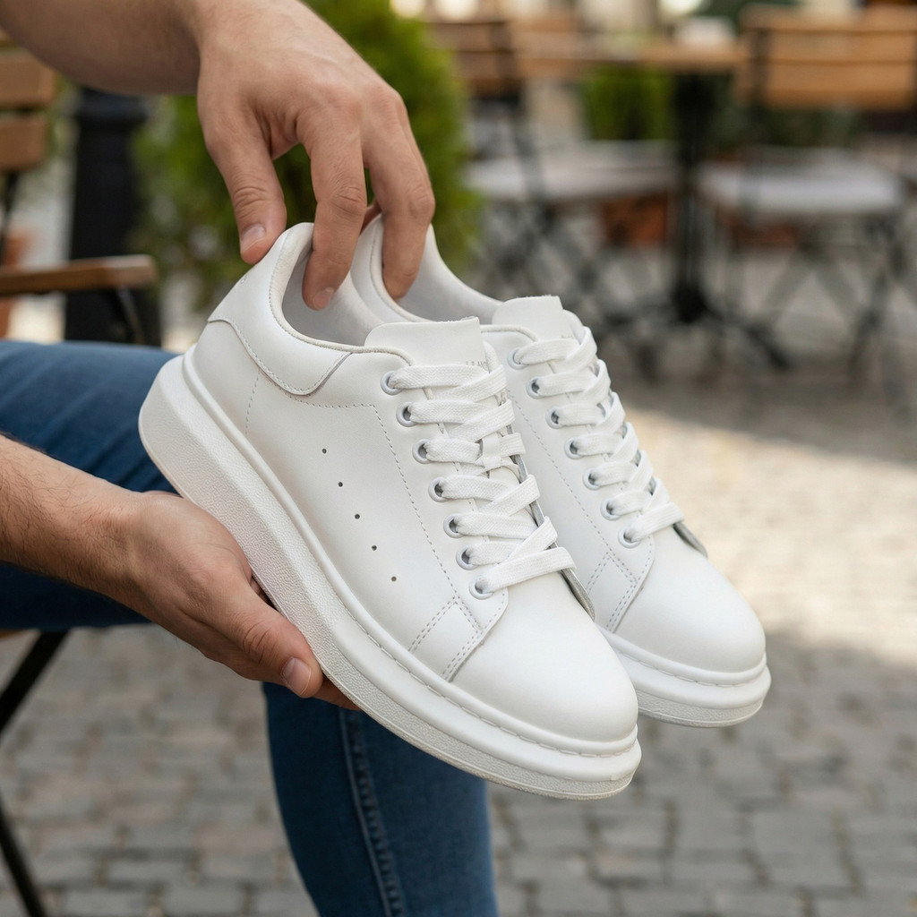Tênis Masculino Casual Oversize Sneaker Clássico com Sola Alta Design Moderno Urbano e Confortável