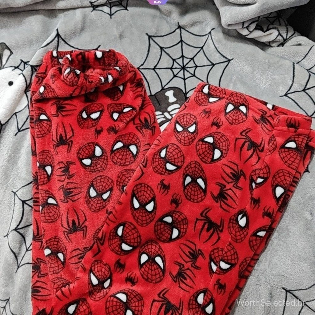 Pijama FCL Homem-Aranha Hello Kitty, Calças Soltas e Retas, Estampa Grossa [CHUVA] LXRP BZ5K
