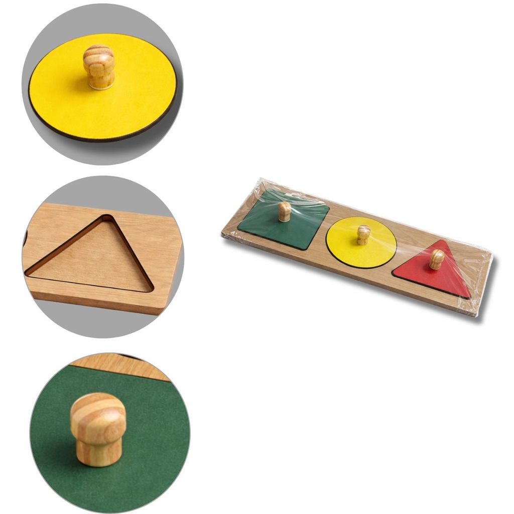 Brinquedo Educativo de Encaixe Formas Geometricas MDF 28x10 Montessori Coordenaçao Motora Infantil