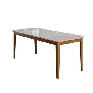 Mesa 2.00 Jade Imbuia/Branco Off White - Movale em Oferta na Shopee