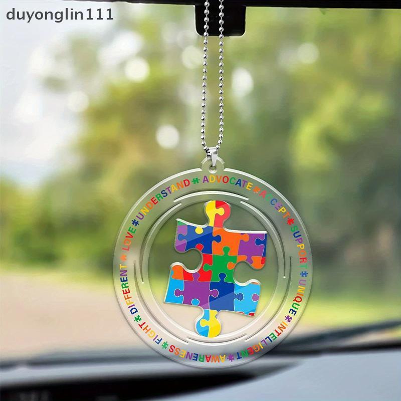 (duyonglin111) 1 Peça De Acrílico Para Conscientização Do Autismo , Chaveiro 2D Multifuncional , Enfeite De Interior Car