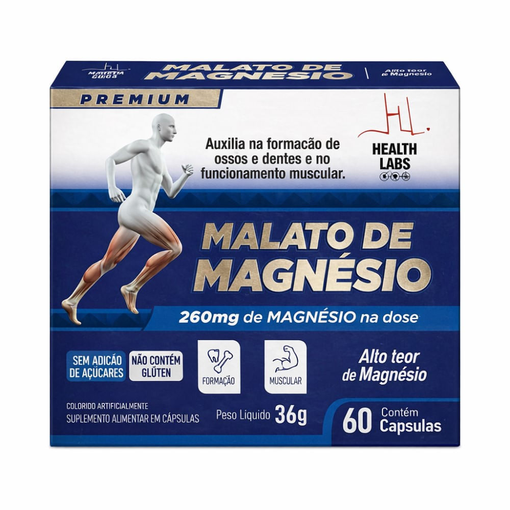 Malato de Magnésio Health Labs 60 Cápsulas em Oferta na Shopee