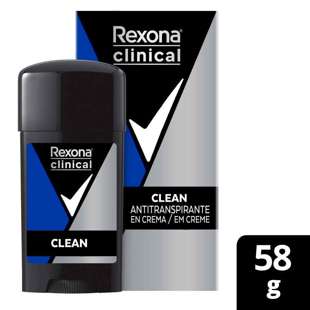 Desodorante Rexona Clinical Creme Clean 58g em Oferta na Shopee