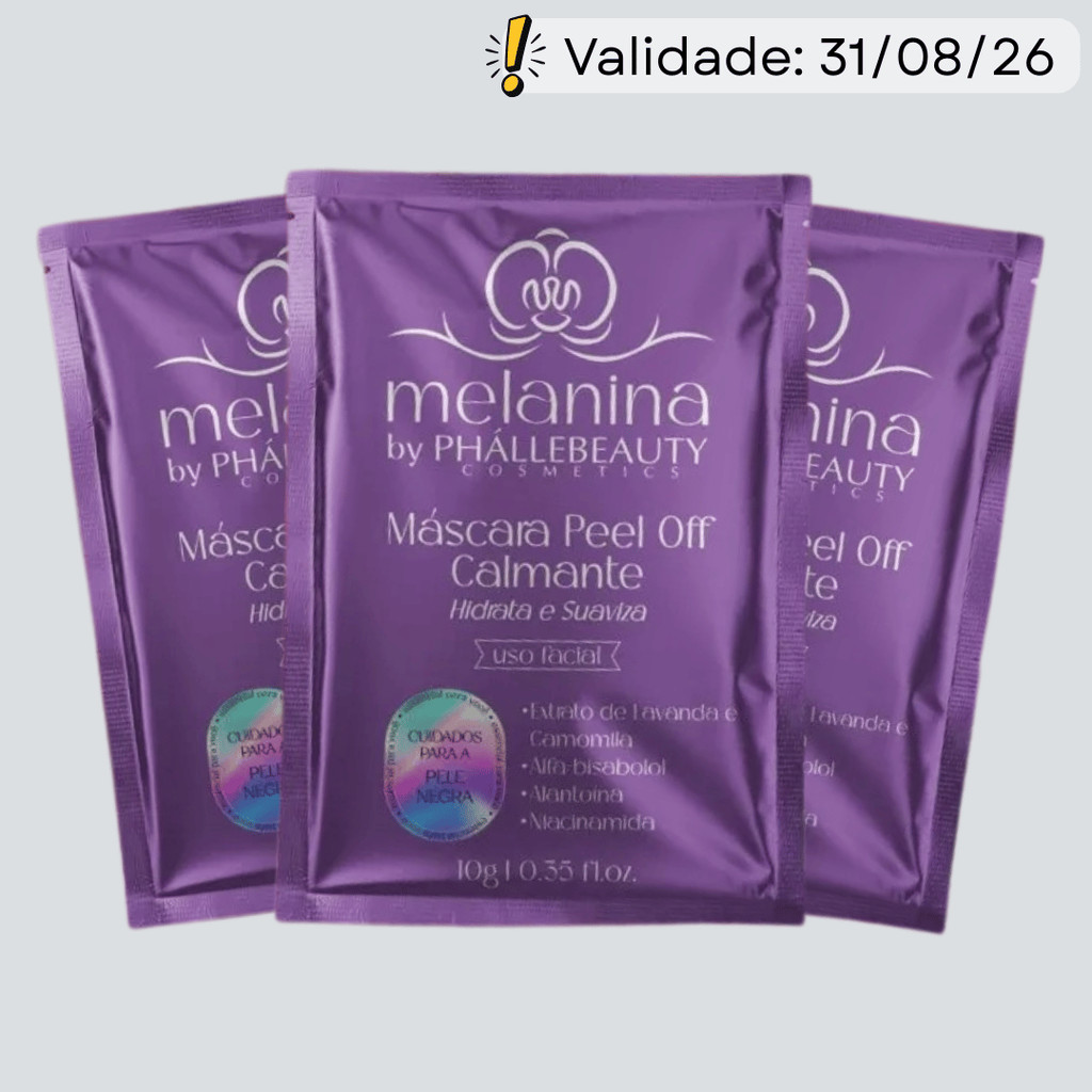 Máscara Peel Off Melanina Efeito Calmante Sachê 10g - Melanina by Phállebeauty